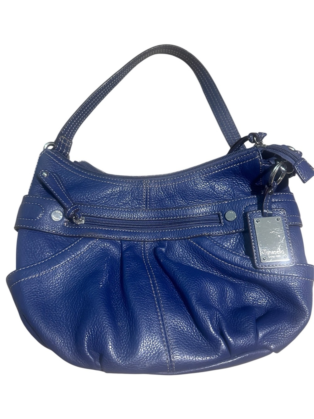 Tignanello blue slouchy hobo leather Y2K purse